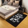 Motocross Rider Area Rug for Living Room and Bedroom, Dirt Bike Motorbike Sports Carpet, Soft Extreme Sports Floor Mat