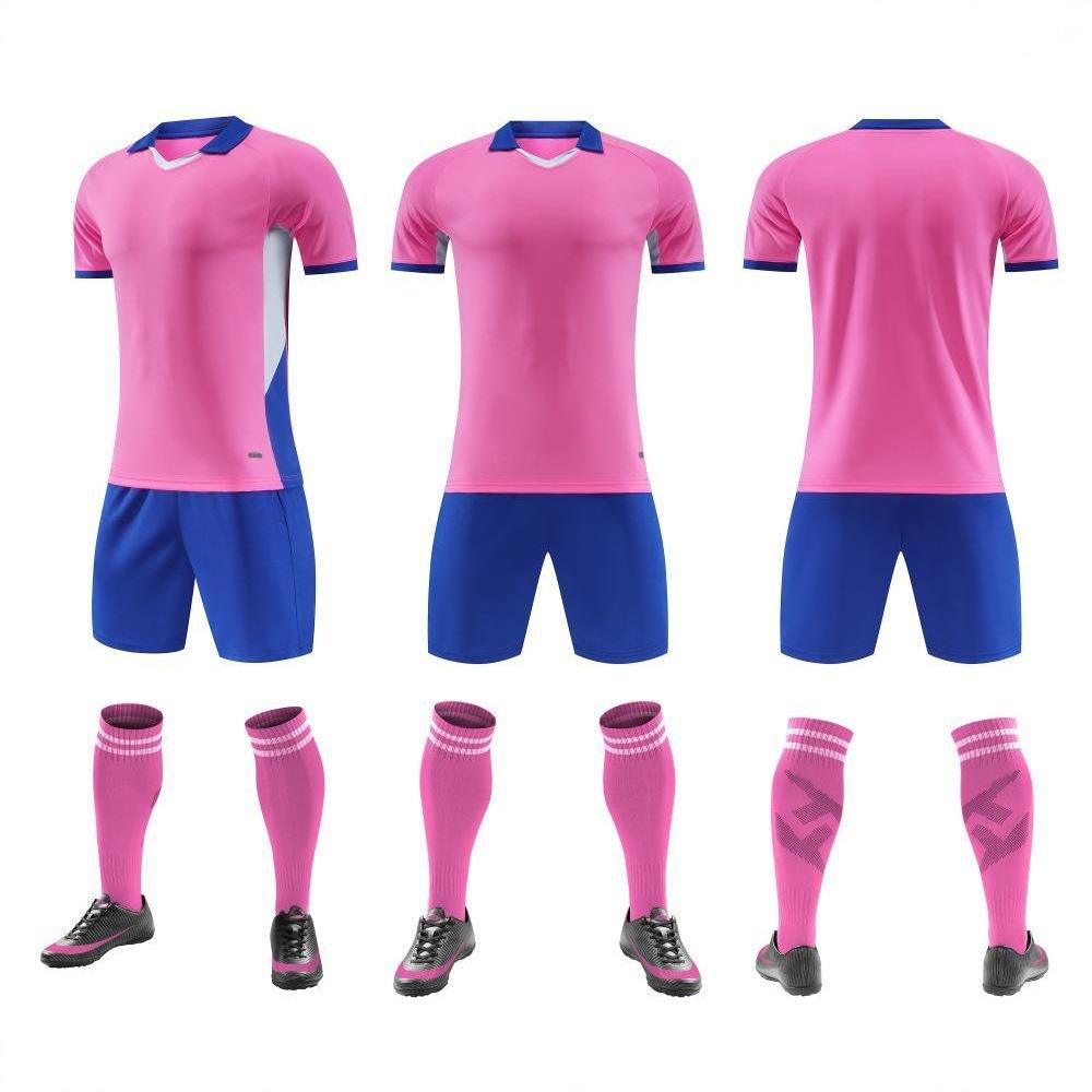 Soccer Uniform Sports Training Uniform Set For Men And Women Adults Children Printed Clear Plate Short Sleeve Competition