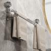 1Pcs 36-120cm Self-adhesive Storage Rack Double Layer Rod Kitchen Bathroom Shelf Wall Towel Rack