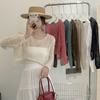 Spring Summer Women's Knitted Sweaters Lady Hollow Out Short Mesh Thin Pullover See Through Look Long Sleeve Oversized Crop Tops Smock Sunscreen Shirt