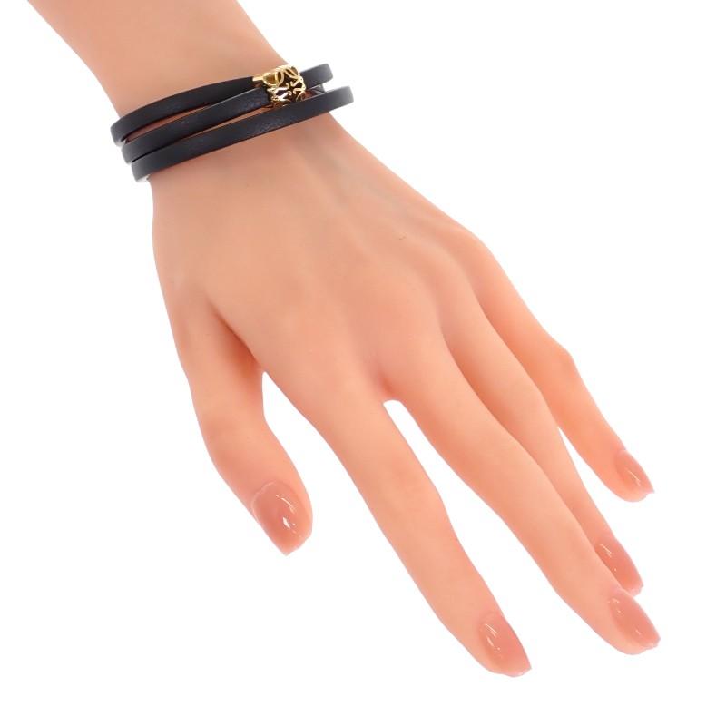 LOEWE  J242TWLX03 S bracelet black Calfskin/Brass Women