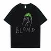 Streetwear Harajuku Hip Hop Blond Funny Frank Graffiti Print T-shirt Ocean Fashion Oversized Men Casual Cotton Tee Short Sleeve