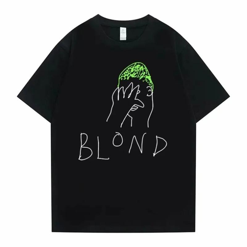 Футболка уличная Harajuku Hip Hop Blond Funny Frank с принтом граффити Ocean Fashion свободного покроя для мужчин, повседневная хлопковая футболка с коротким рукавом