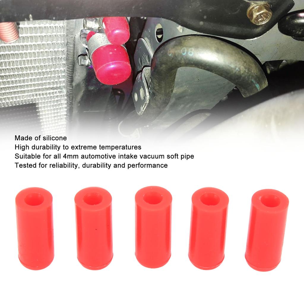 10PCS Vacuum Hose End 4mm Heat Resistant Silicone Blanking for BOV Pipe Line