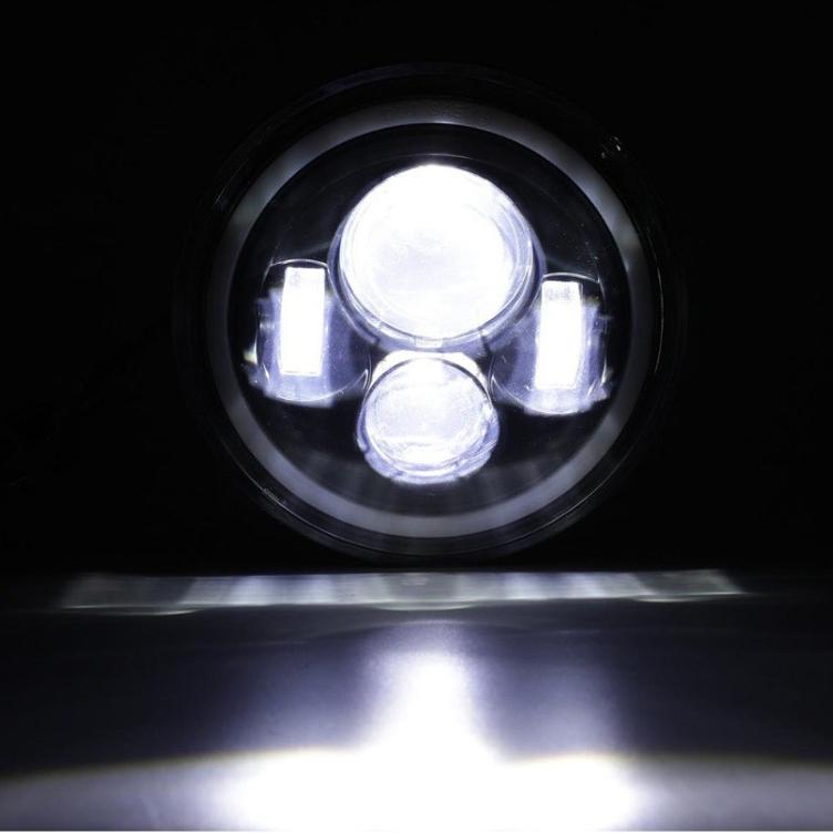 7-дюймовая круглая 4-ламповая светодиодная фара с угловым глазом для мотоциклов и внедорожников 12 В