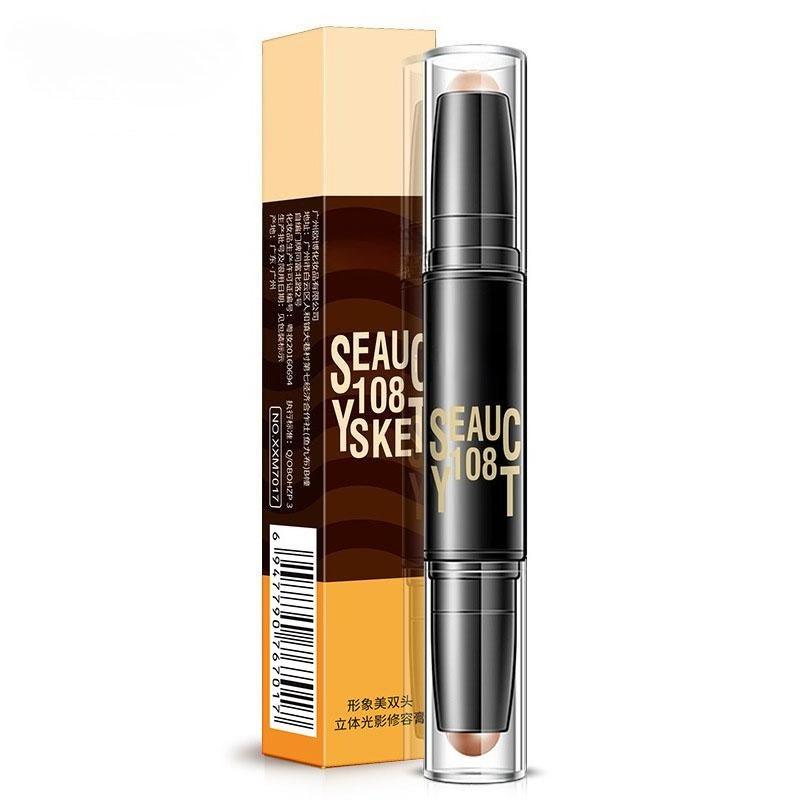 Double-Head Stereo Light and Shadow Concealer Stick Light and Long-lasting Concealer Cream