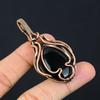 Black Onyx Gemstone Handmade Jewelry Pure Copper Wire Wrapped Pendant For Thanksgiving