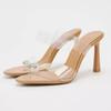 Fashion New Design Women High Heels Sandals Fashion Transparent PVC Open Toe Stiletto Summer Elegant Party Shoes for Lady Size 35-42