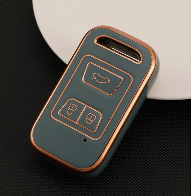 Чехол-брелок для автомобильного пульта дистанционного управления из ТПУ с золотыми краями для Chery Tiggo 3 5X 4 8 Glx 7 2019 2020 Arrizo для Cheri Tiggo 8, защитный чехол, аксессуары