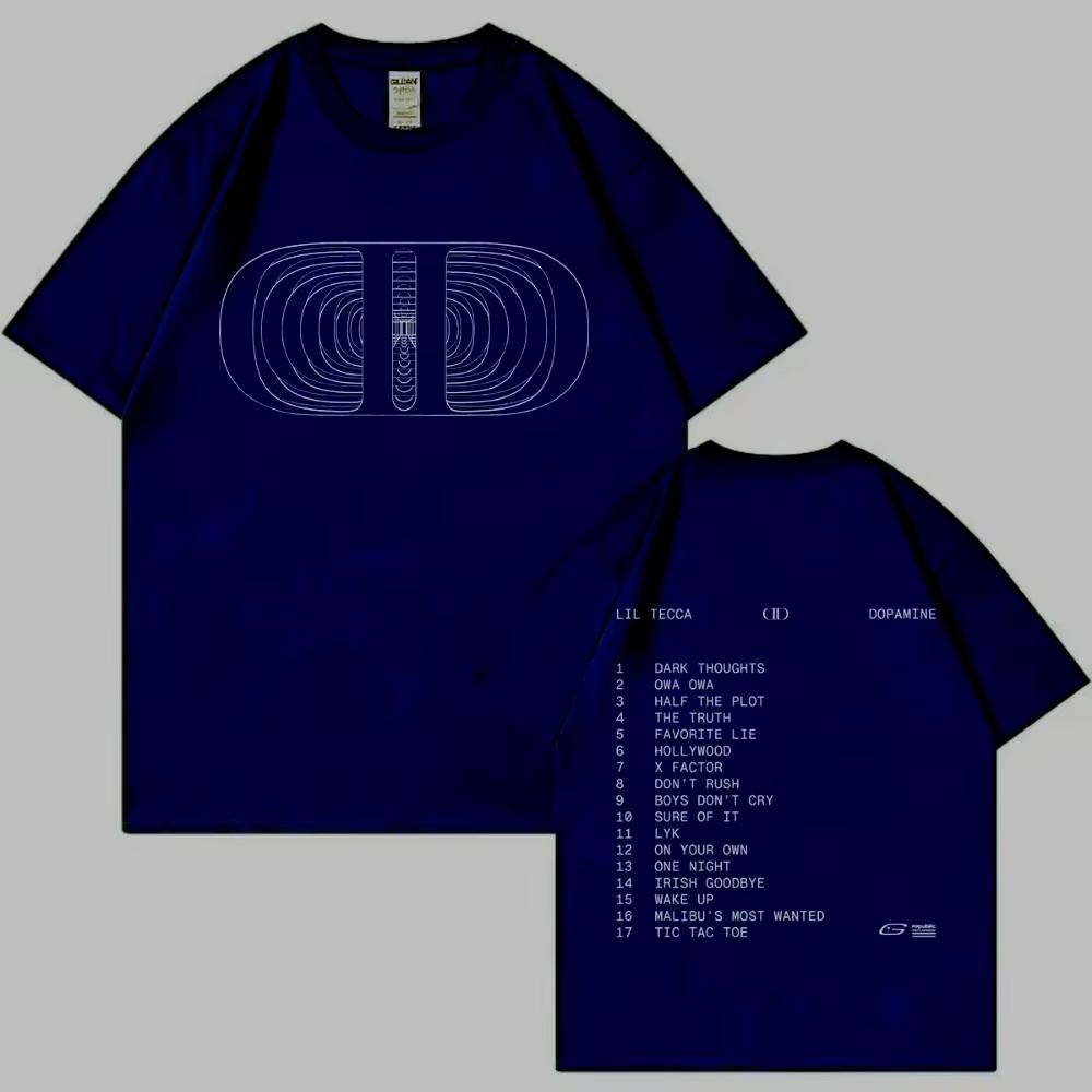 Rapper Lil Tecca Dopamine 2026 Springsummer New Album Merch Tshirt Fashion Hip Hop T Shirts Men Women Casual Short Sleeve Top