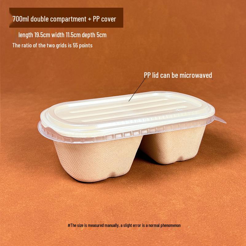 Eco-friendly Three-Compartment Disposable Bento Box – Microwaveable Paper Lunch Container for Salads and Light Meals