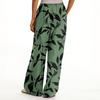 Women's Loose Casual Floral Print Wide Leg Pants With Elastic Waist Drawstring And Pocket Pants