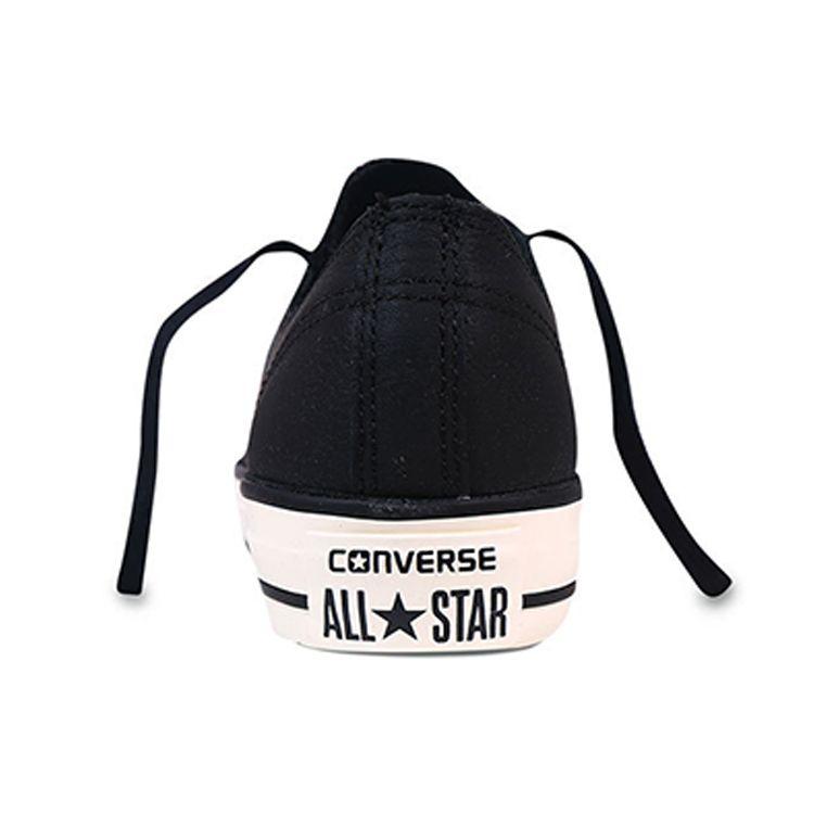 Converse Chuck Taylor All Star Кожаные Повседневные Нескользящие Прочные Низкие Кеды для Скейтбординга Женские Кроссовки Черные 551535C