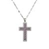 Women's Cross Pendant Diamond-Encrusted Titanium Steel Chain Necklace