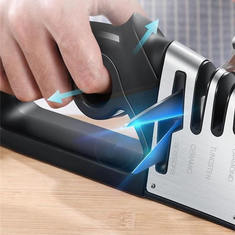 Четыре в одном быстродействующая точилка ручной многофункциональный инструмент для заточки ножей лезвие из нержавеющей стали кухонные принадлежности