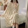 New Style Girls' Spring and Autumn Long-sleeved Nightgown, Female Cute and Sweet Princess Nightgown, Student Home Wear, Female Pajamas