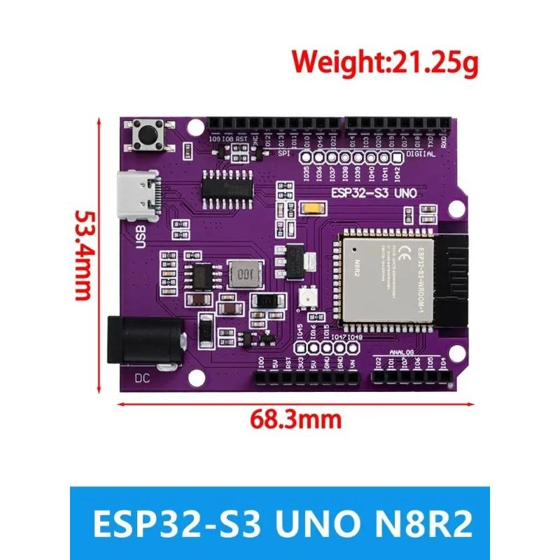 Плата разработки ESP32-S3 UNO Модуль WROOM-1-N8R2/N16R8 Совместима с DevKitC-1