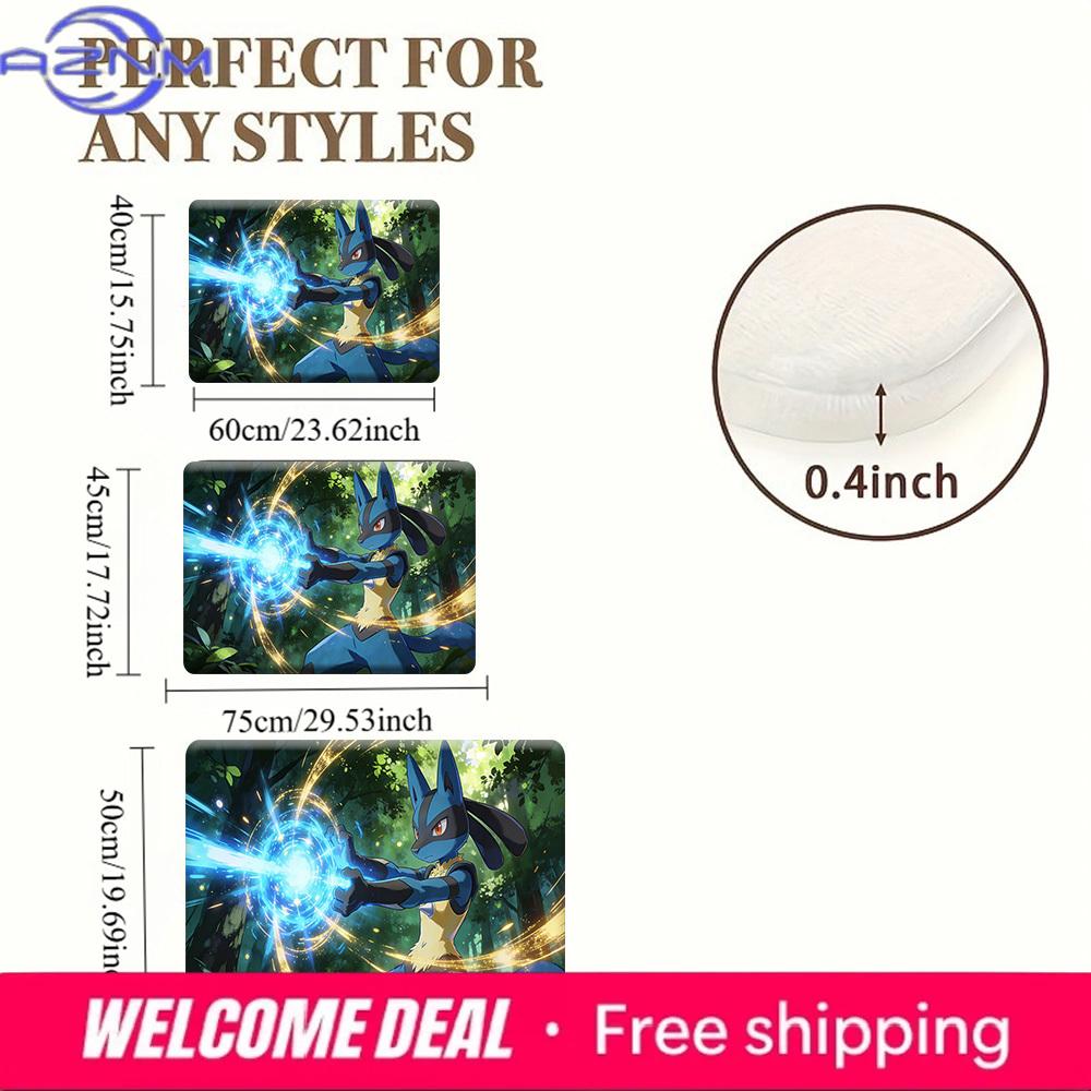 Pokemon Lucario Aura Sphere Print Non-Slip Floor Mat Doormat