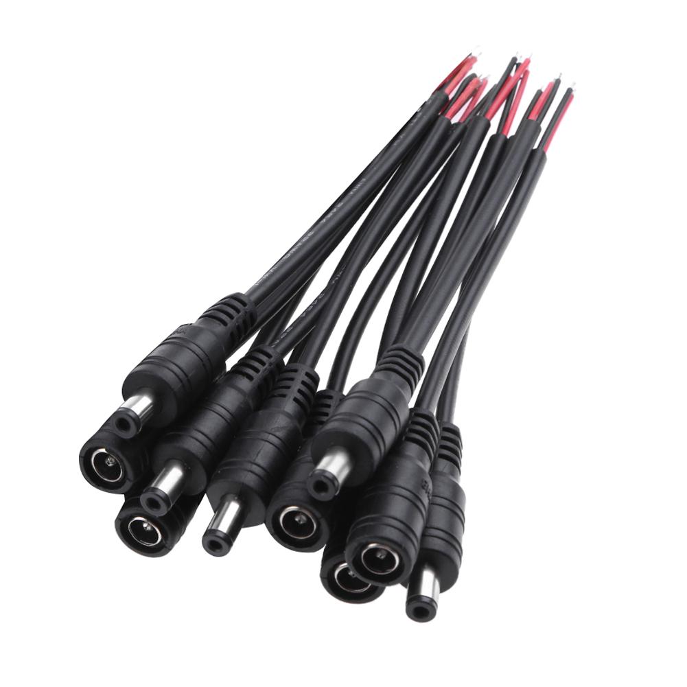 5pcs/set 5.5x2.1 Plug DC Male Female Cable Wire Connector for LED Strip Light LED Spotlight DC Plug Connectors