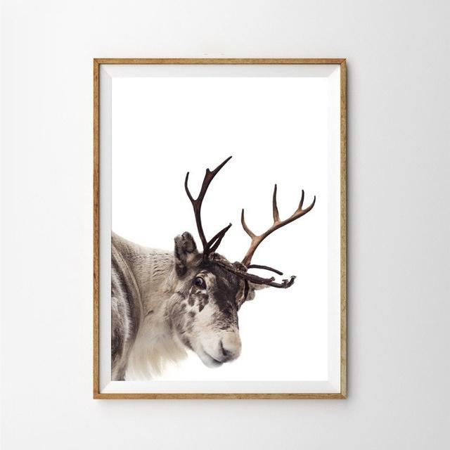 Рождественский Декор Зимний Снежный Лес Олень Лось Сова Солнечный свет Картина Декорации Домашний Декор Холст Плакат Художественная печать Настенная картина