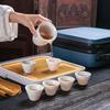 High-grade Suet Jade Porcelain Kung Fu Travel Tea Set Tea Art Teaching Set Business Company Merchandise Festival Gifts