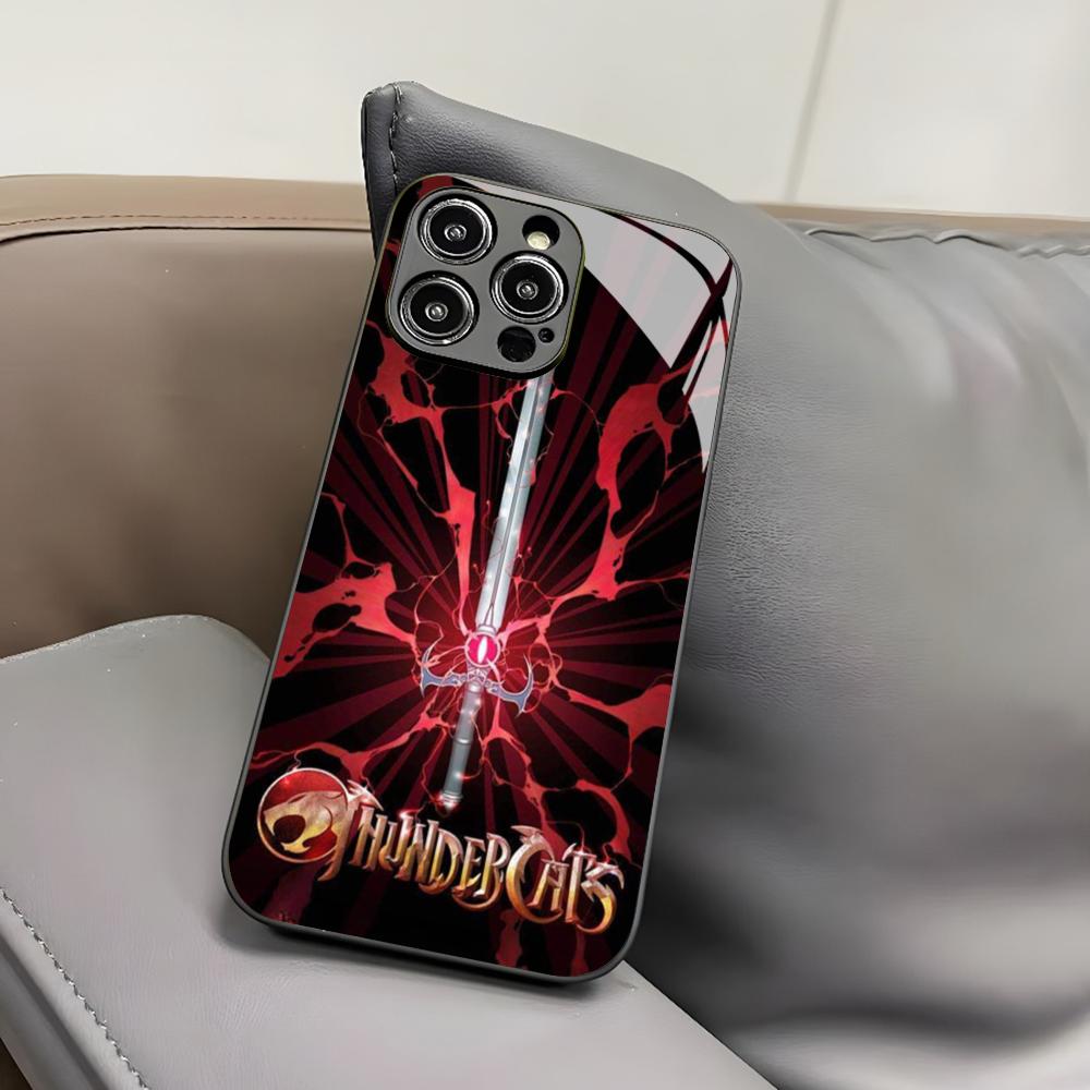 Чехол для телефона Thundercats для Iphone 17 Air 16 15 14 12 11 13 Pro Max Mini X Xr Xs Puls Черная Стеклянная Крышка