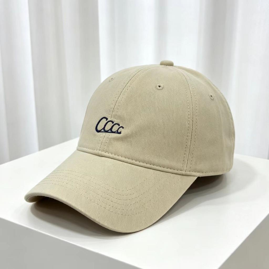 New solid color curved brim hat, letter dome baseball cap, casual versatile cap, small face soft top sun hat