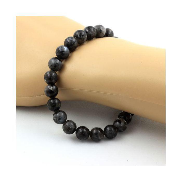 Pierres et Minéraux. Bracelet Perles Labradorite 8 mm. Fabriqué en France.