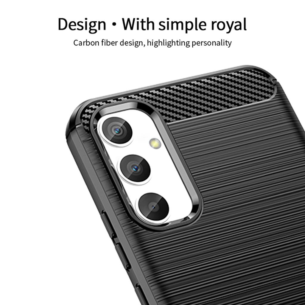 MOFI JK TPU Series-1 for Samsung Galaxy A34 5G Anti-fall Phone Case Carbon Fiber Brushed Protective TPU Phone Back Cover