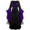 Women European Retro Medieval Court Style Halloween Cosplay Costume Adult Skull Strap Dress Up Party Outfit