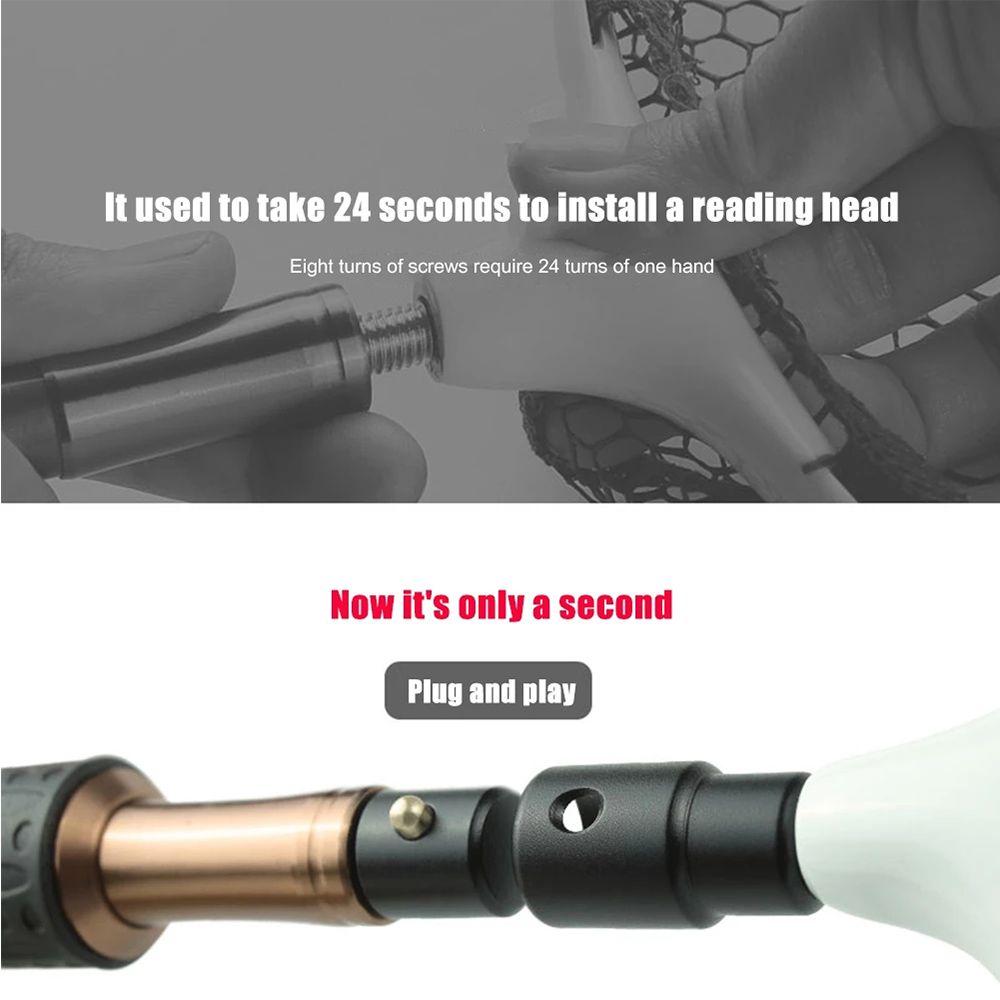 Части удилища Предотвращают уход рыбы Коннектор для подсачека для вываживания рыбы Адаптер быстрого снятия с защитой от вращения