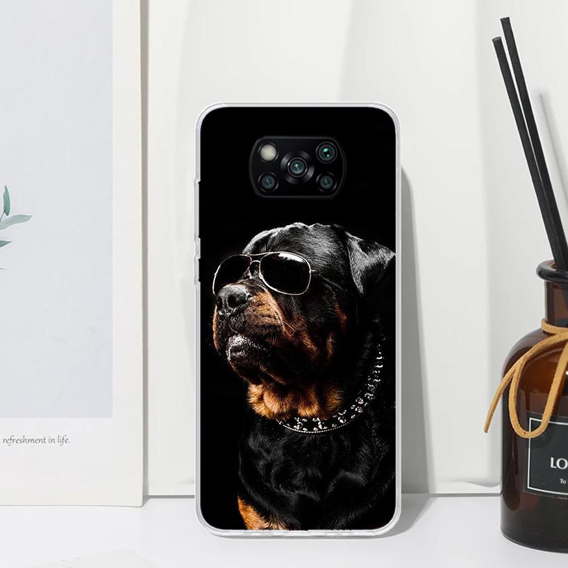 Rottweiler Dog Phone Case For Xiaomi Poco X7 X6 X5 M7 M8 Pro F7 Ultra Redmi 15C 15 13C 13 12C 12 10 10C 10A Art Fundas Poco X7 X