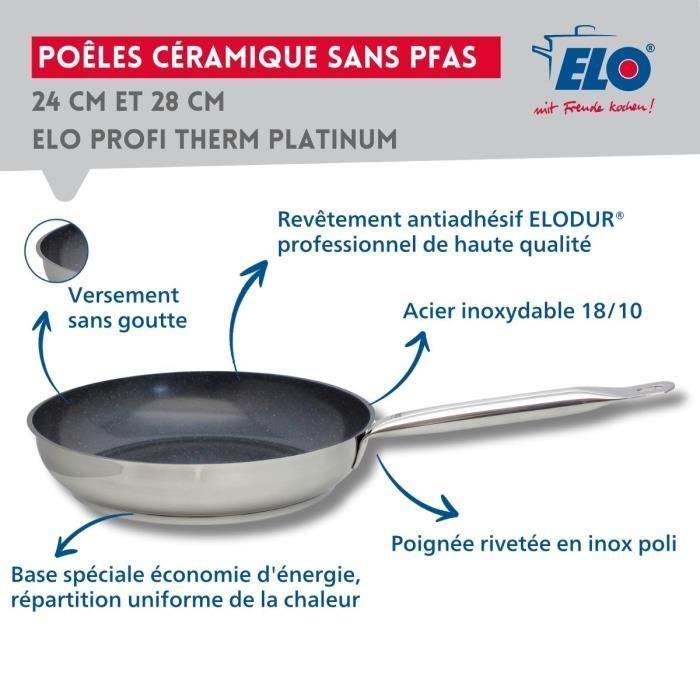 Set de 3 poêles à induction - ELO - Professional - Inox 18/10 ELODUR® - Ø 24-28 et 32 cm