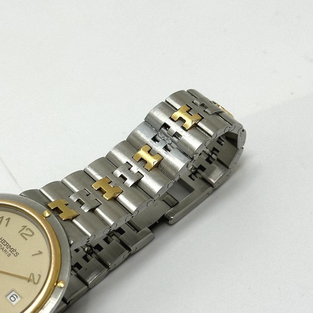 HERMES Olympia Combi Quartz Wristwatch SS Silver/Gold