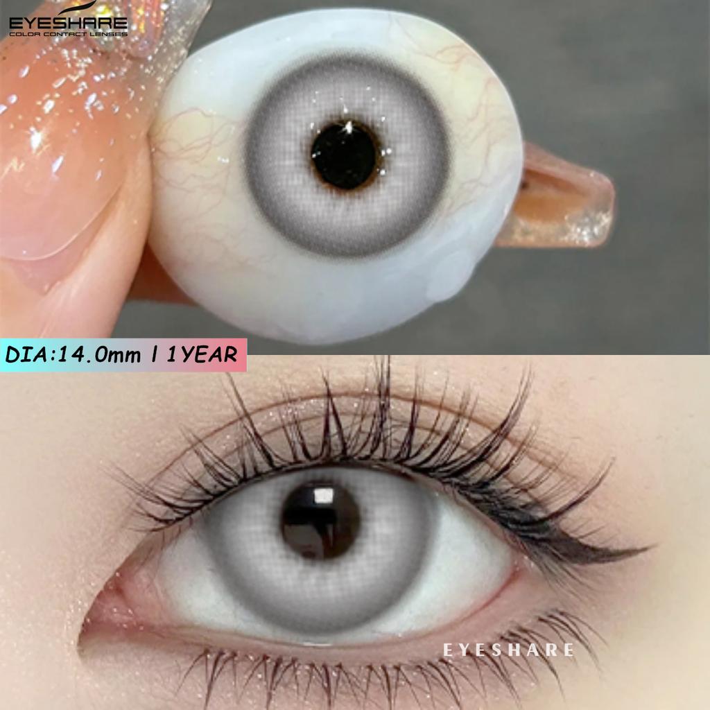 Eyeshare Абсолютно новые цветные контактные линзы для ролевых игр на Хэллоуин, синие очки с красным зрачком, розовые косметические линзы, цветные линзы для макияжа в стиле аниме, 1 пара