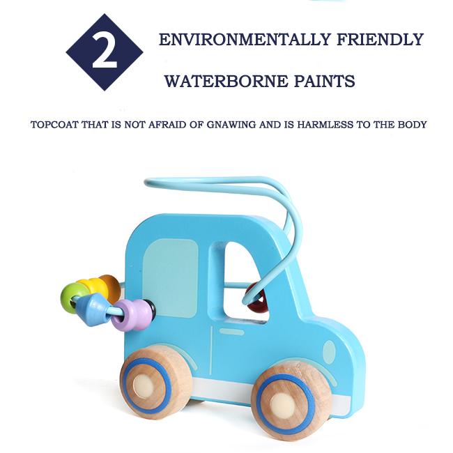 Iwood Подставка для бусинок с изображением щенка и пони/деревянная игрушечная машинка с изображением мультяшного животного, подарок на день рождения детей