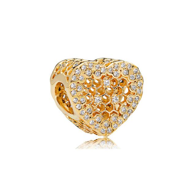 S925 серебро, блестящая золотая серия, Корона, милая свинья, бусины в виде дерева жизни, подходят для оригинального браслета, женские украшения «сделай сам»