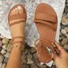 Open-toed Woven Flat-bottomed Beach Sandals Women's Large Size 43 Sandals Slip-on Women's Shoes