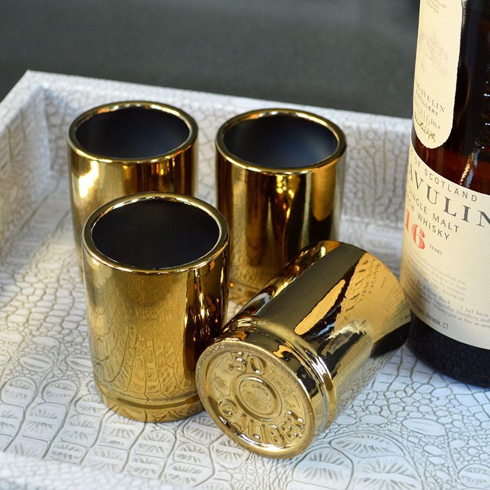 Gold Shot Glass 3 Oz Wine Cup Barware Liquid Cup  Man