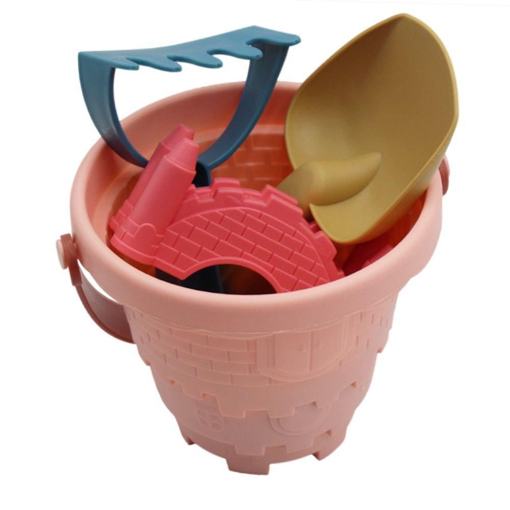 Parent-Children Interactive Beach Castle Bucket Sand Toys Set Digging Sand Kit Shovel Rake Mold