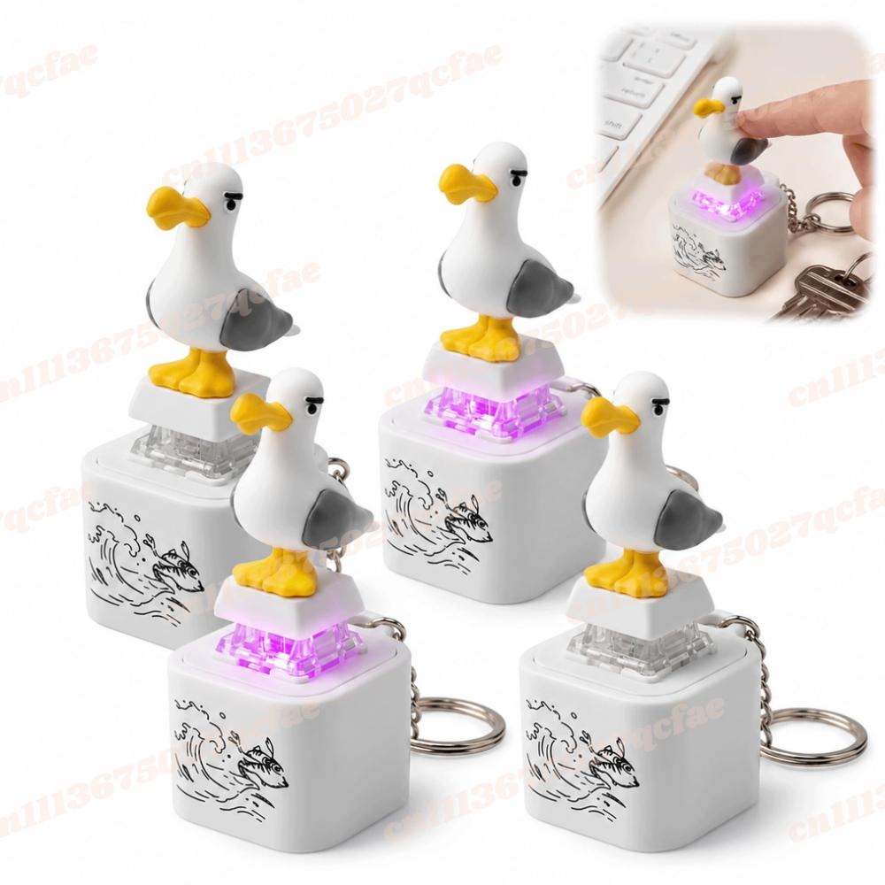 *-*Брелок-ключница 2007 Seagull Mine, USB-кнопка-клавиатура Fidget Button, Брелок со светодиодом и звуком***