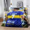 Everton de Viña del Mar Football Club Player Collage Logo Print Soft Flannel Throw Blanket Blue Yellow Warm Sofa Bed Cover For Soccer Fans