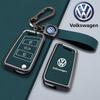 For VOLKSWAGEN VW Zinc Alloy Leather Car Remote Key Case Cover Protector Holder Shell For VW Volkswagen Golf 7 MK7 Tiguan MK2 Au