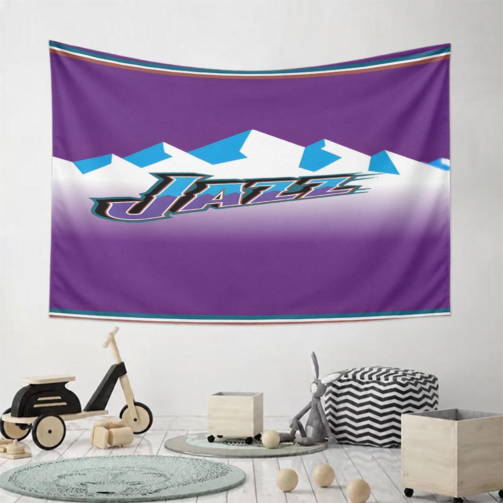 Purple Jazz Mountain Design Pattern Wall Hanging Tapestry Decorative Tapestry Home Decor for Bedroom and Living Room