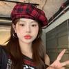 Японский клетчатый берет шляпа JK ретро шляпа художника модный Y2k берет шляпа женский
