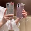 Объемный чехол для мобильного телефона со стразами в виде бабочки для IPhone17promax, ремешок на руку для Apple 16, жесткий чехол 14, новая модель для женщин