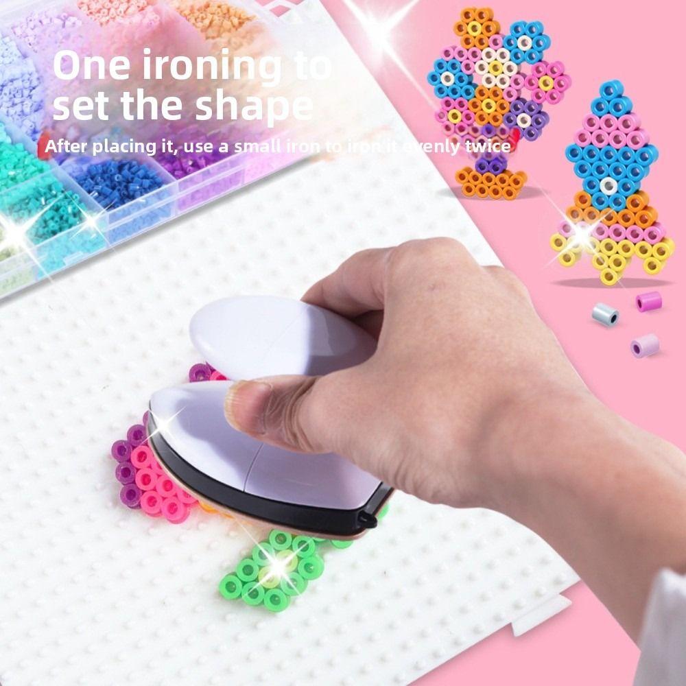 Colorful Bean Splicing Material Package Pegboard Sheets Iron-on Bead Craft Kit  Educational Toys