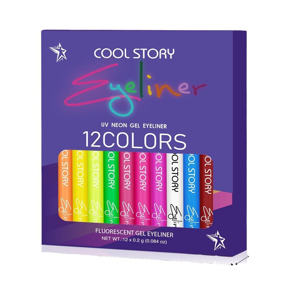 12 флуоресцентных ярких цветов, подводка для глаз, набор гелевых карандашей ярких цветов, сексуальная подводка для глаз, краска для тела, ручка