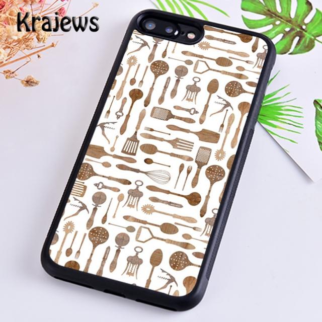 Krajews Vintage Baking Pattern Phone Case Cover For iPhone 17 Air 16 15 14 plus 11 12 13 pro max coque Shell Fundas
