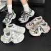 Women's Shoes Spring New Dad Shoes Versatile Lace-up Heightening Platform Casual Sports Running Shoes